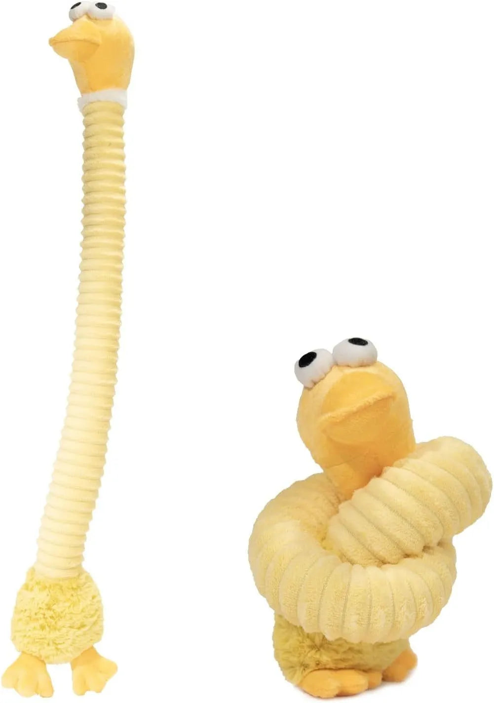 Brown, grey, and yellow plush stuffed dog toys with a foldable design.