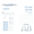 Oblique angle artsy ins style salt series student draft notebook showing A5 and B5 size options with white and blue cover designs.