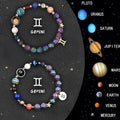 Natural stone beaded bracelet showing a zodiac sign design with an adjustable clasp.
