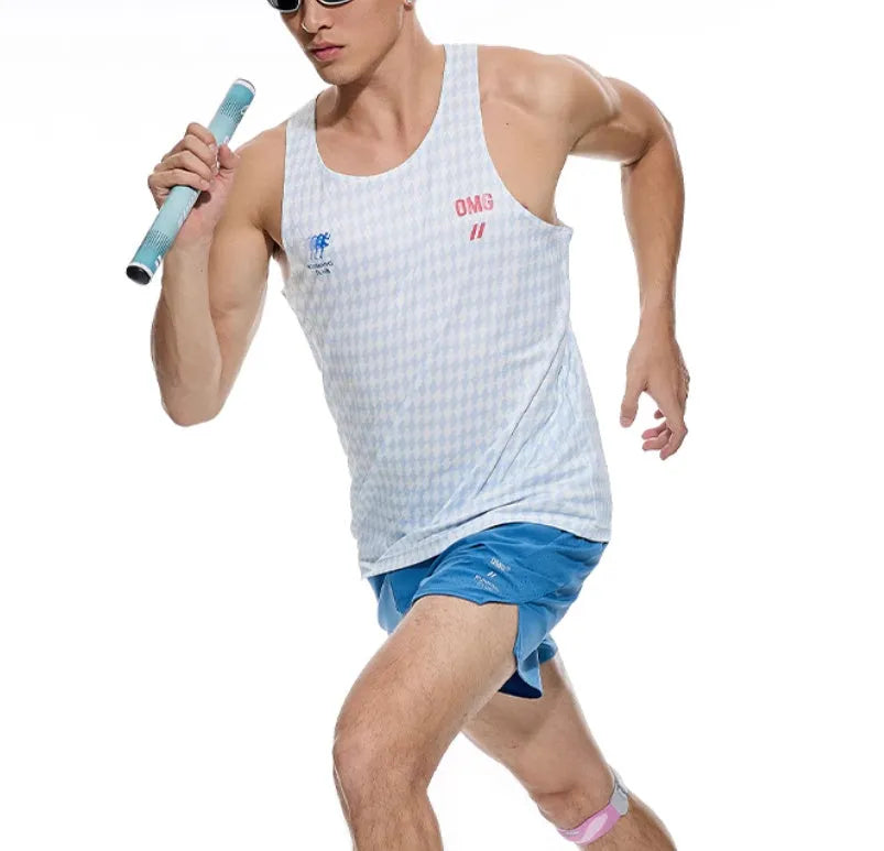 Men's black spandex running shorts with laser-stitched seams for breathability, shown in an athletic pose.