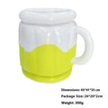 Yellow inflatable PVC ice bucket for chilling beers, shown inflated and ready for use.