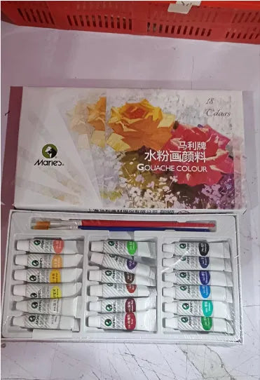 Marley gouache paint set showing tubes in 12, 18, 24 and 36 colour options