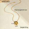 Gold geometric pendant necklace with 41-50cm chain on stainless steel background