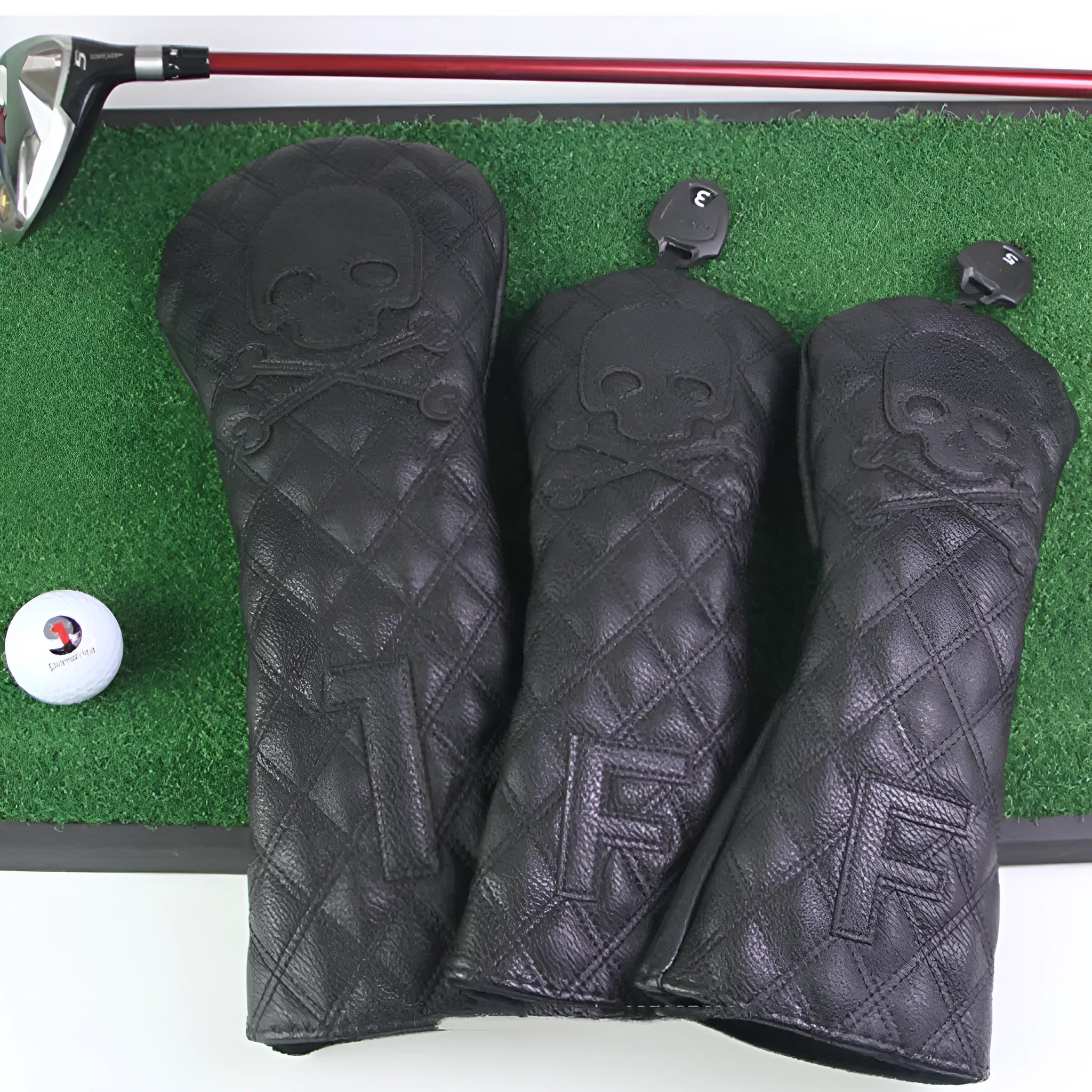 Black and white golf waterproof wooden pole protective covers for club shafts