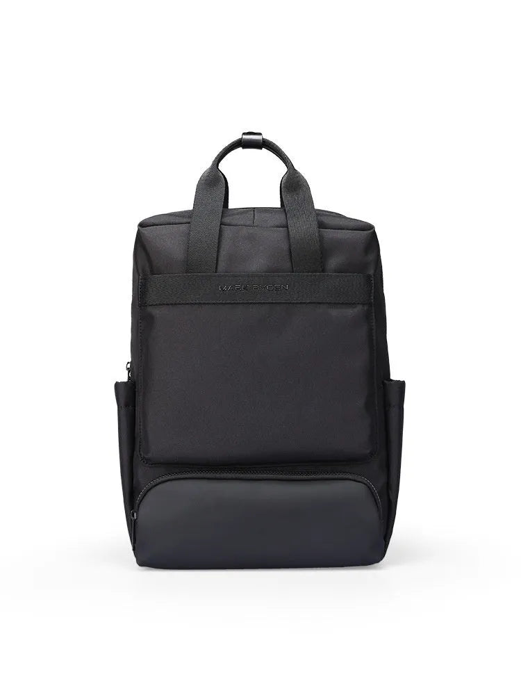 Black Oxford cloth computer backpack with 20-35L capacity and polyester lining