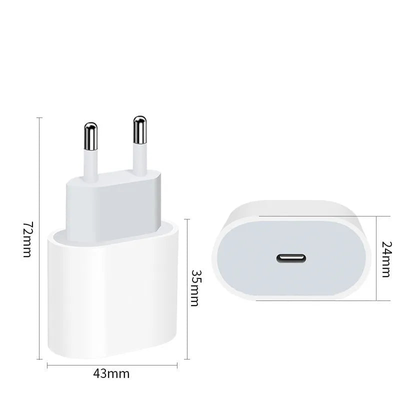 20W PD mobile phone charger with European and US plug options