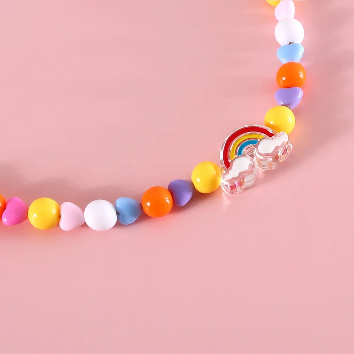 Colourful plastic pearl necklace for small dogs and cats with adjustable sizing