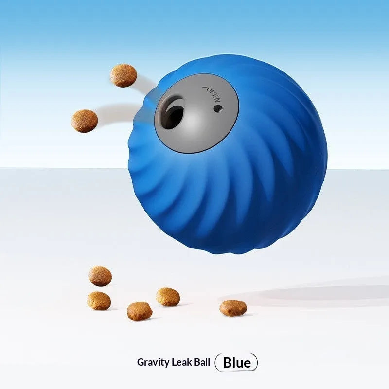 82mm blue electric smart TPU dog chew ball with touch activation and replacement shell