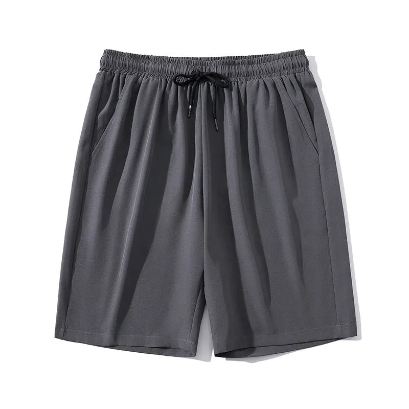 Men's ice silk cropped sports casual pants in straight-leg design with quick-drying fabric