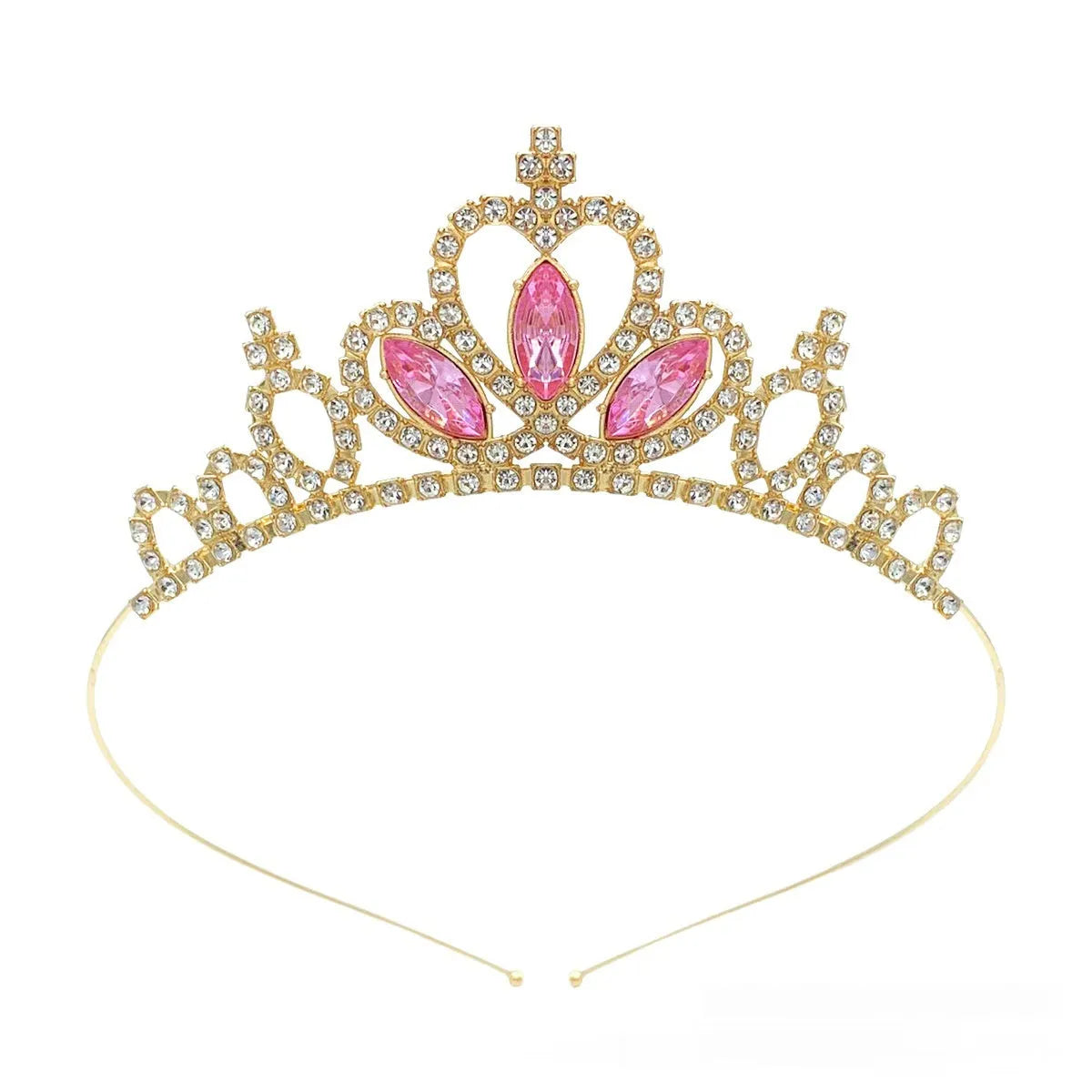 Girls alloy princess crown with electroplated finish in gold and silver colour options