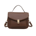 Retro style PU messenger bag with sandwich pocket in dark brown colour