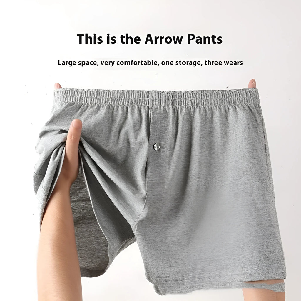 Men's pure cotton boxer shorts in loose fit design with high waistband