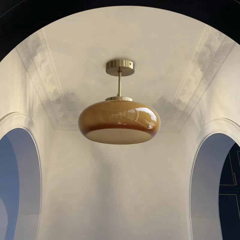 Bauhaus three headed egg tart pendant light in milk white glass for retro ceiling lighting