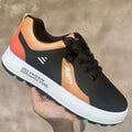 Men's casual shoes with artificial PU upper in round toe design showing breathable sports style