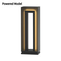 Square stainless steel outdoor garden lamp with geometric design and solar panel