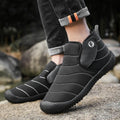 Men's thick cotton waterproof snow boots with non-slip soles and plush lining in multiple colours.