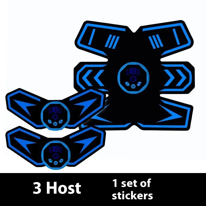 Eight-piece abdominal massage patch set with silicone nodes on ABS resin framework