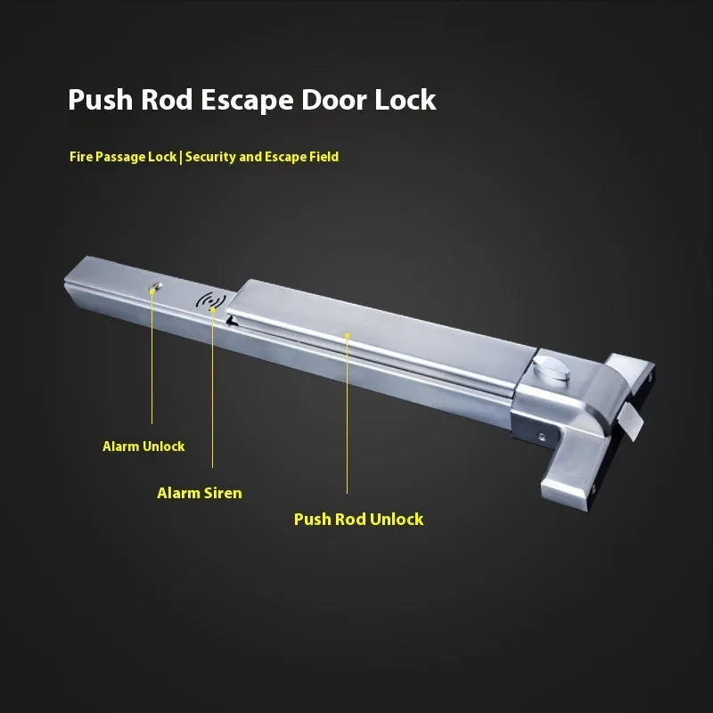 Stainless steel fireproof door push lock with external handle for 65cm baked paint doors