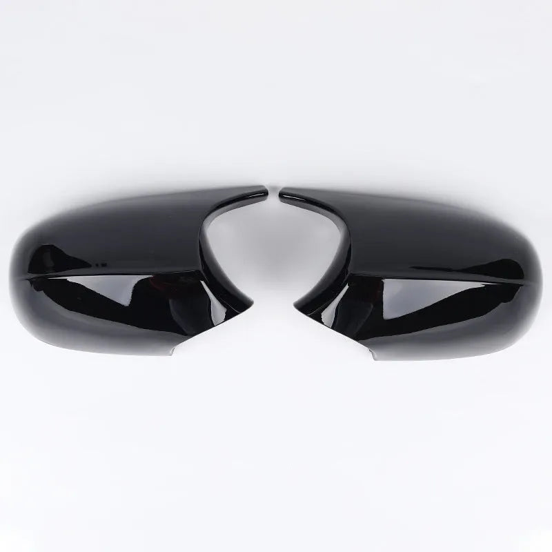 Pair of BMW 3 Series E90 rearview mirror shells in ABS plastic with black and carbon pattern finish options