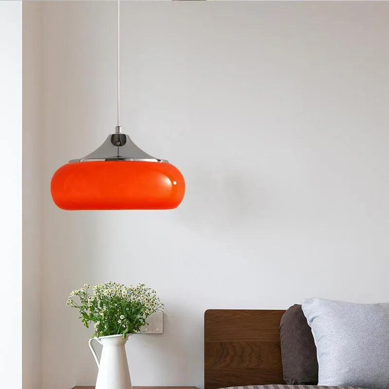 Bauhaus three headed egg tart pendant light in milk white glass for retro ceiling lighting