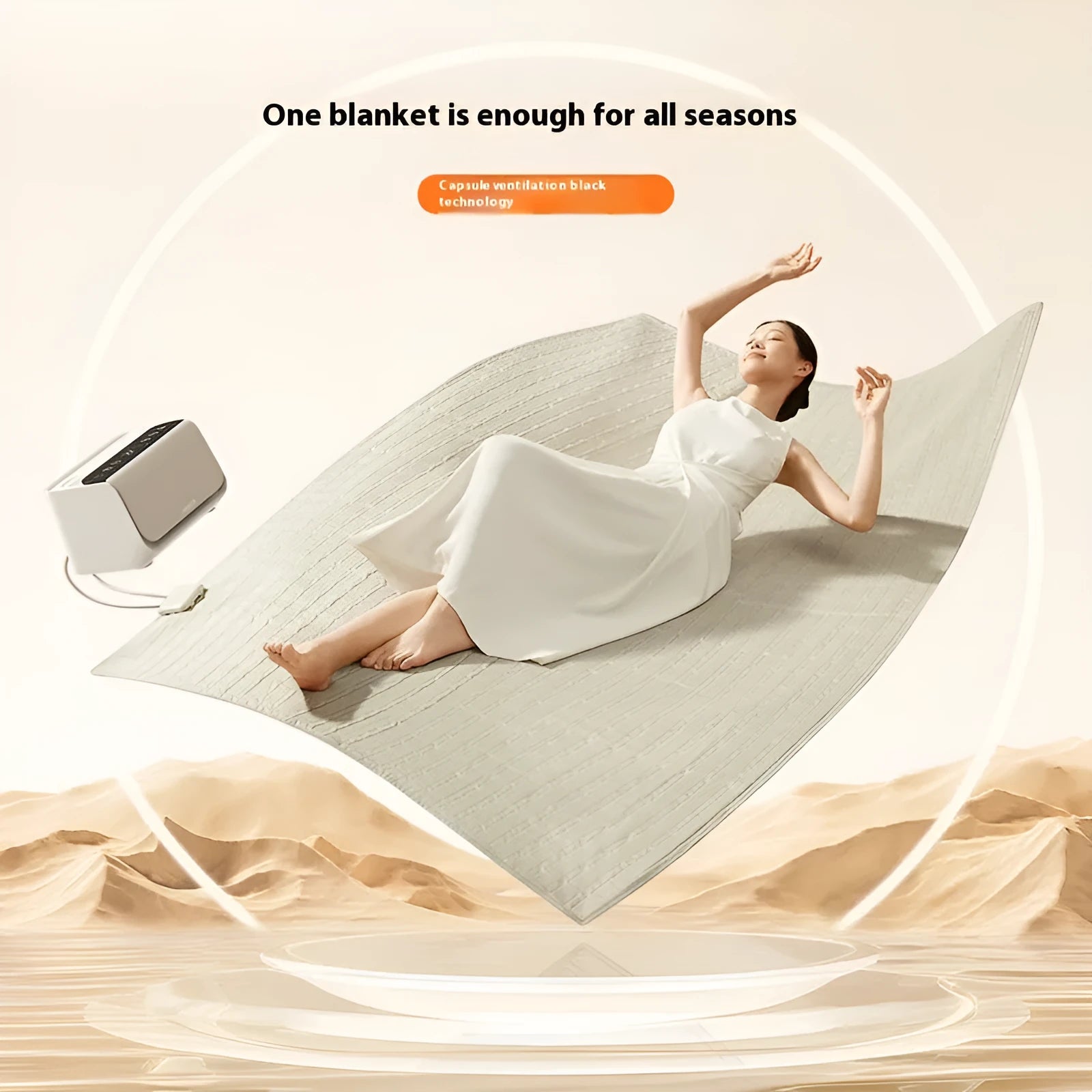 Waterproof electric blanket with plush fleece lining and smart host controller