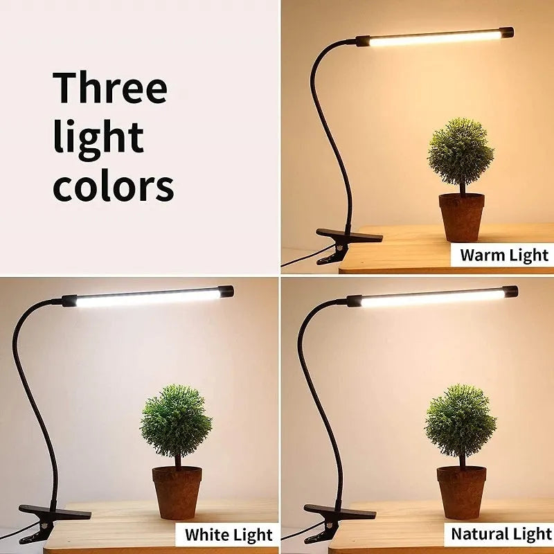 Black or white 26cm USB-powered LED desk lamp with eye protection for study