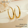 Titanium steel geometric round hoop earrings with gold plating in large and small size options