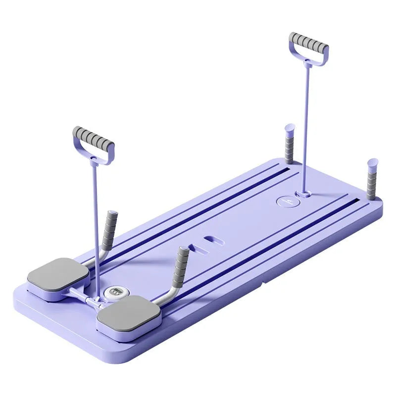 Standard purple abdominal wheel fitness board with automatic rebound mechanism on a multi-functional PP platform.
