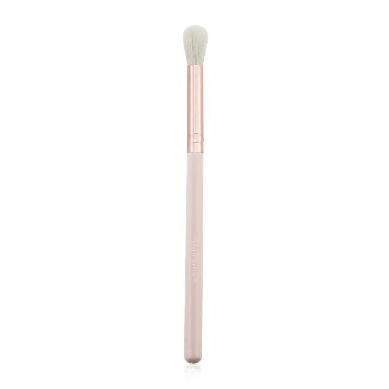 26 pink makeup brushes with wooden handles in a pink PU carry case