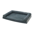 Grey cloth dog kennel with a removable roof, shown in three sizes for medium to large breeds.
