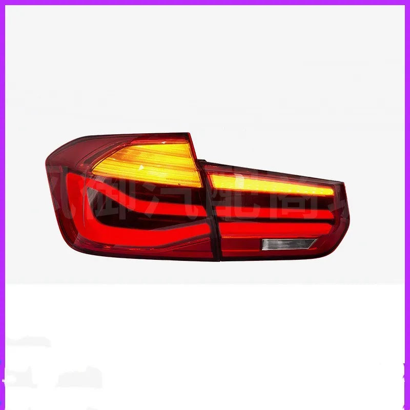 BMW 3 Series aftermarket tail light assembly with streamer design and LED running lights