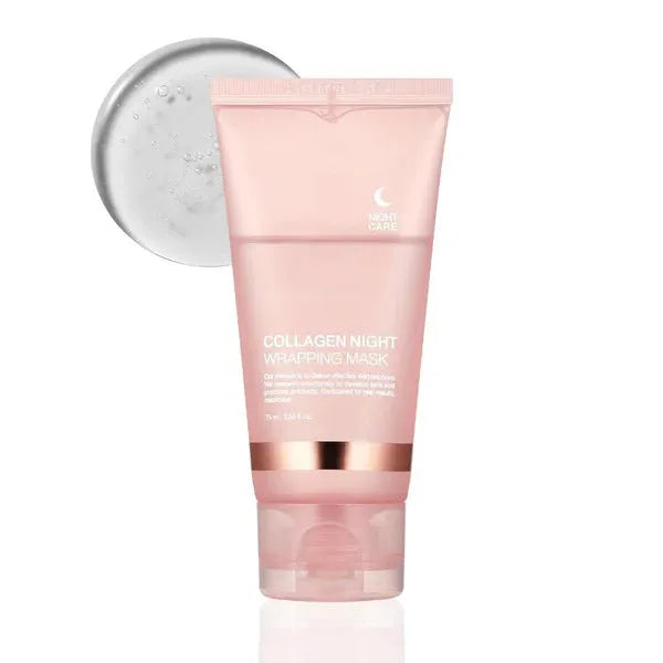 75ml collagen night face mask with application brush for firming and hydration