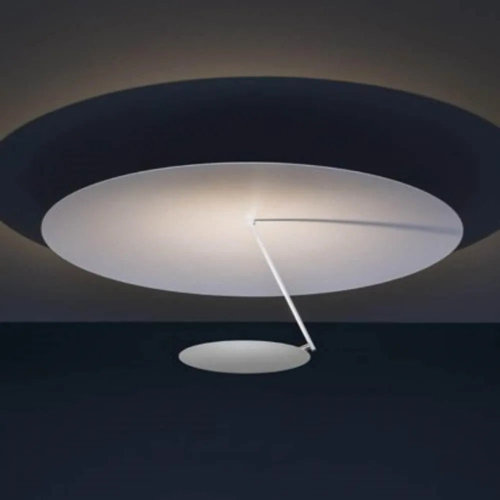 Creative iron art chandelier ceiling lamp in white or white gold, 50cm diameter with warm LED light.