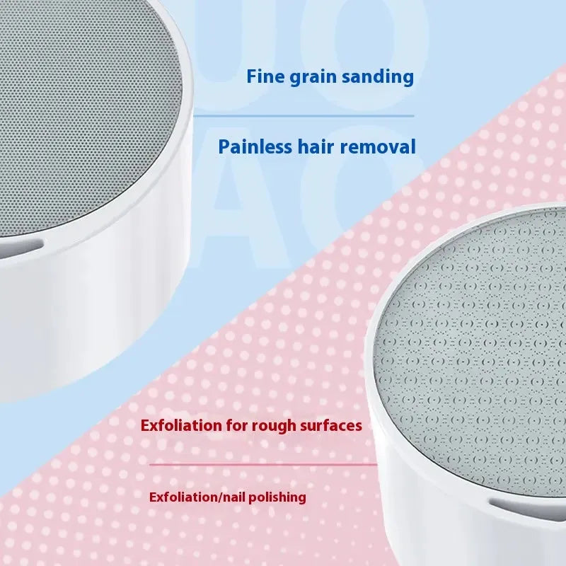 White nano glass epilator foot grinder hair removal device with 2-in-1 styling