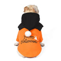 Halloween pumpkin dog sweater and shawl set in black and orange colours