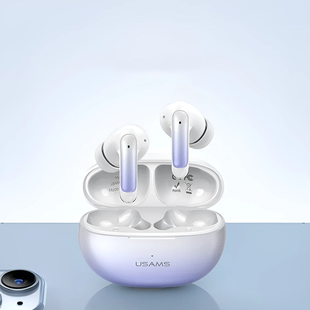Wireless Bluetooth sports gaming headset in gradient blue colour with in-ear design