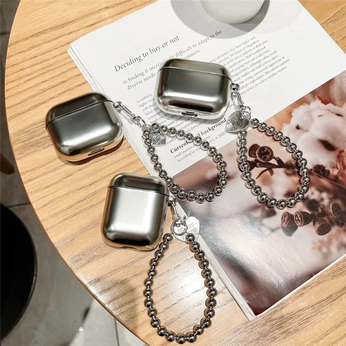 Matte plating TPU protective case with bracelet for AirPods 1-4 and Pro models