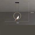 Modern minimalist magpie bird silhouette LED chandelier ceiling light fixture.