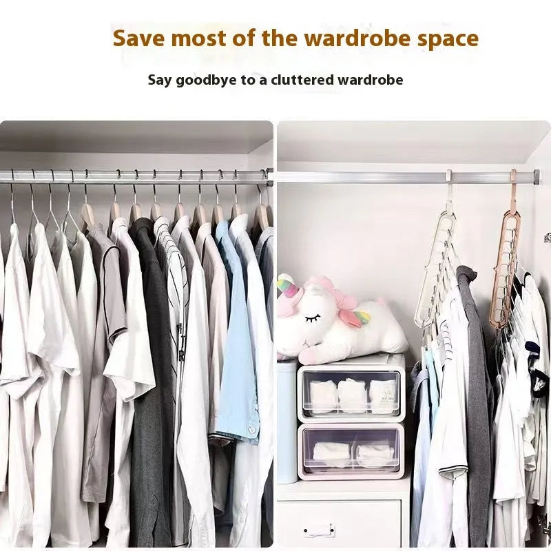Plastic nine-hole folding pant hanger in modern simplicity style