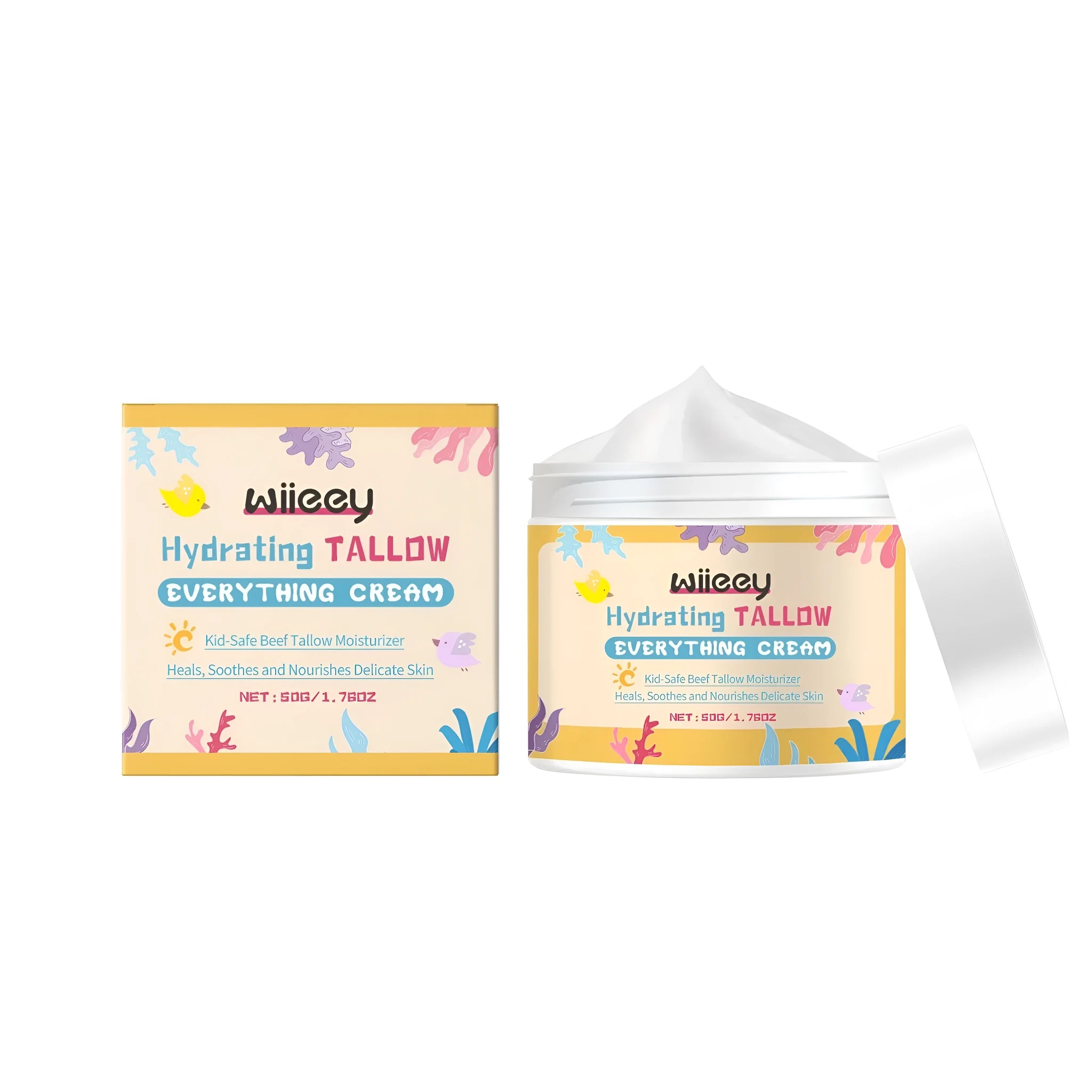 50g jar of hydrating tallow moisturising cream with shea butter and allantoin