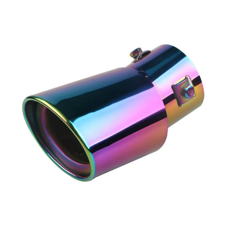 Stainless steel car exhaust tail pipe in straight and curved shapes with baked blue, silver, colourful finishes
