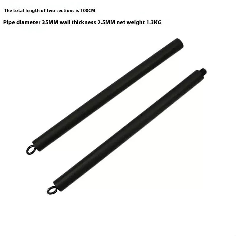 Two-segment push and pull fitness rod with integrated rope for resistance training