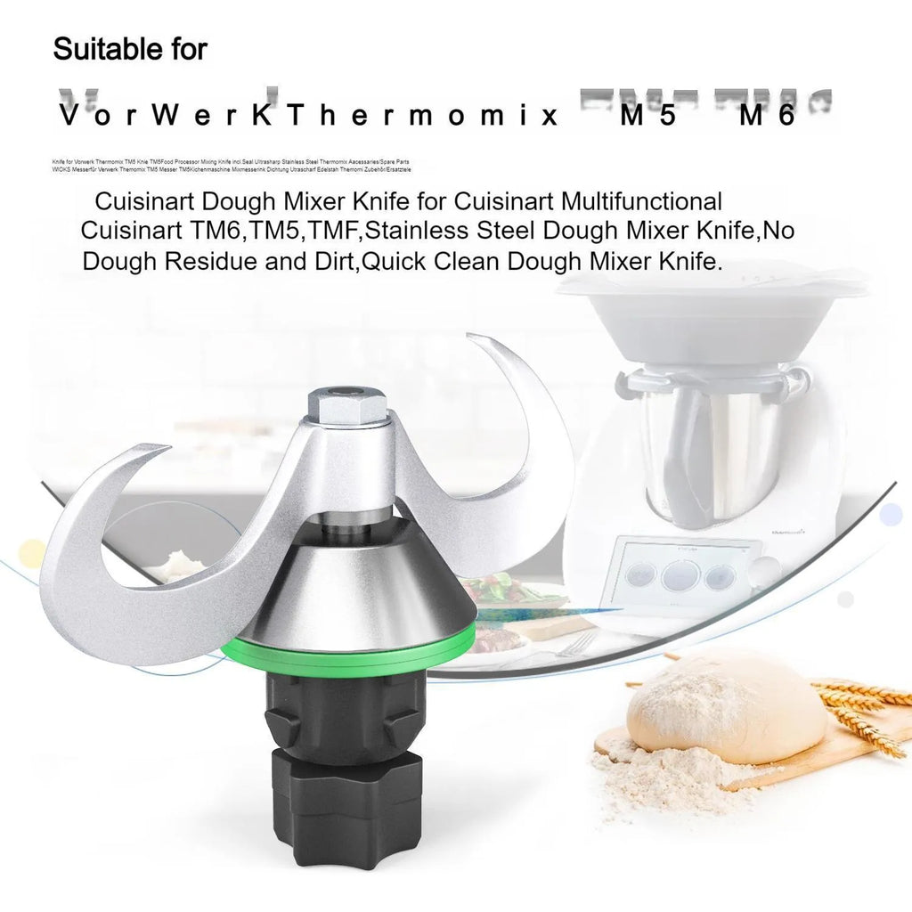 Stainless steel dough knife with ceramic blade for Thermomix TM6 and TM5 mixing machines