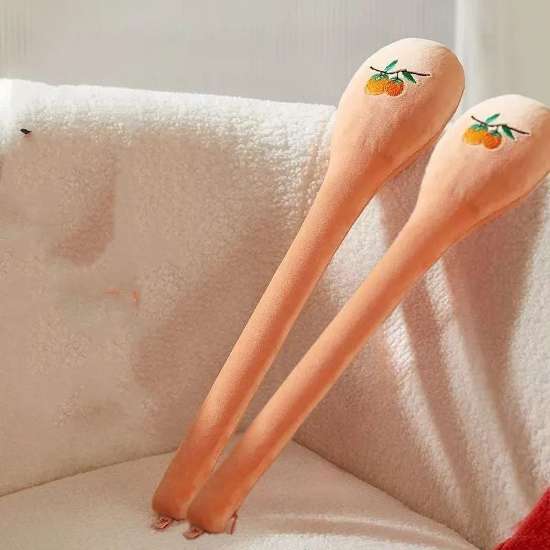 48 cm back pounding percussion massage stick with zipper style and meridian flap persimmon pattern