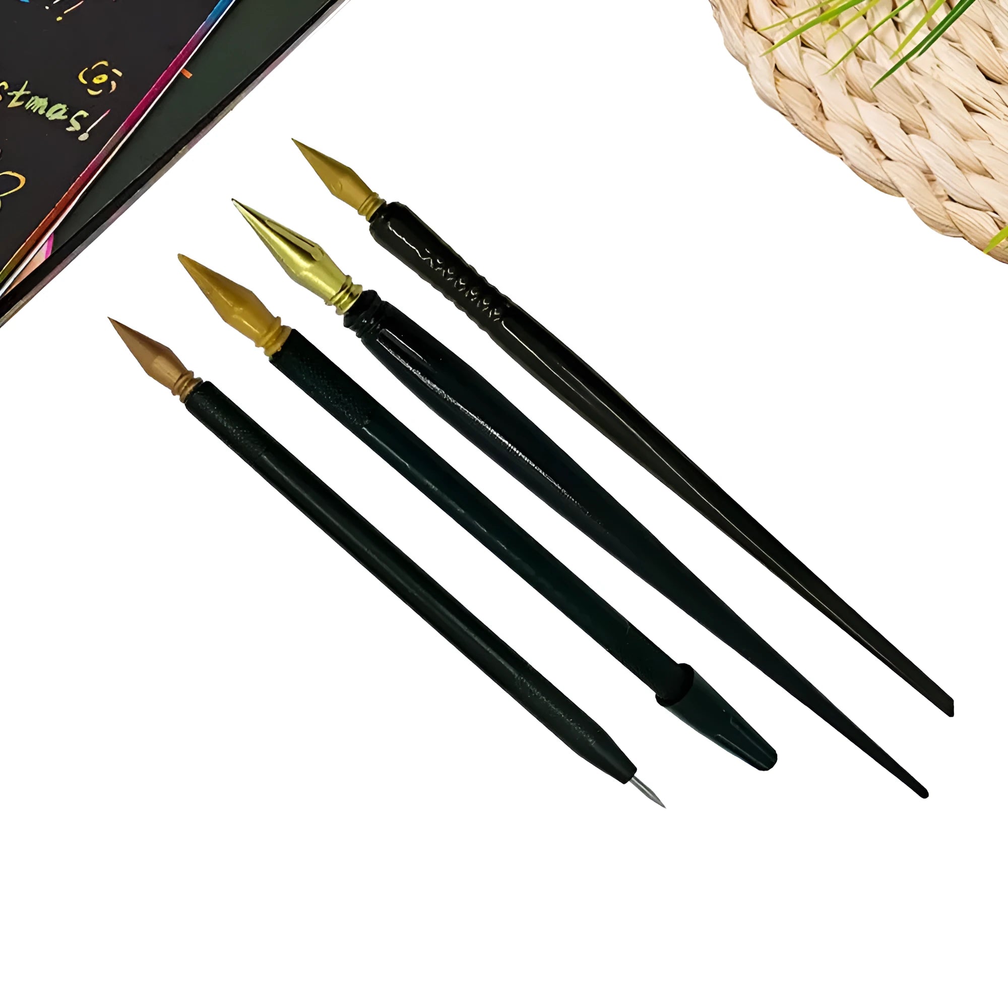 Children's scratch art pen with fine brush tip for scratch paper artwork