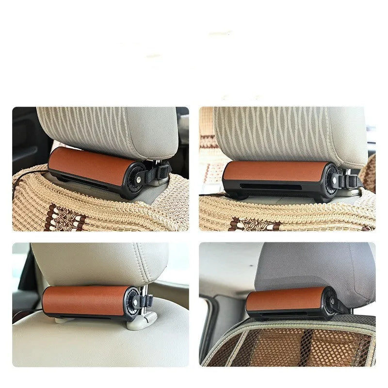 Bladeless car mounted ventilation fan in three colours with USB power cable