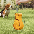 Orange and white portable pet water feeder with water bottle and food container for dogs and cats