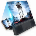 12-inch mobile phone screen amplifier with Bluetooth audio and portable battery power