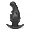Liquid silicone masturbator for adults in black, gold, or purple colours showing flexible texture