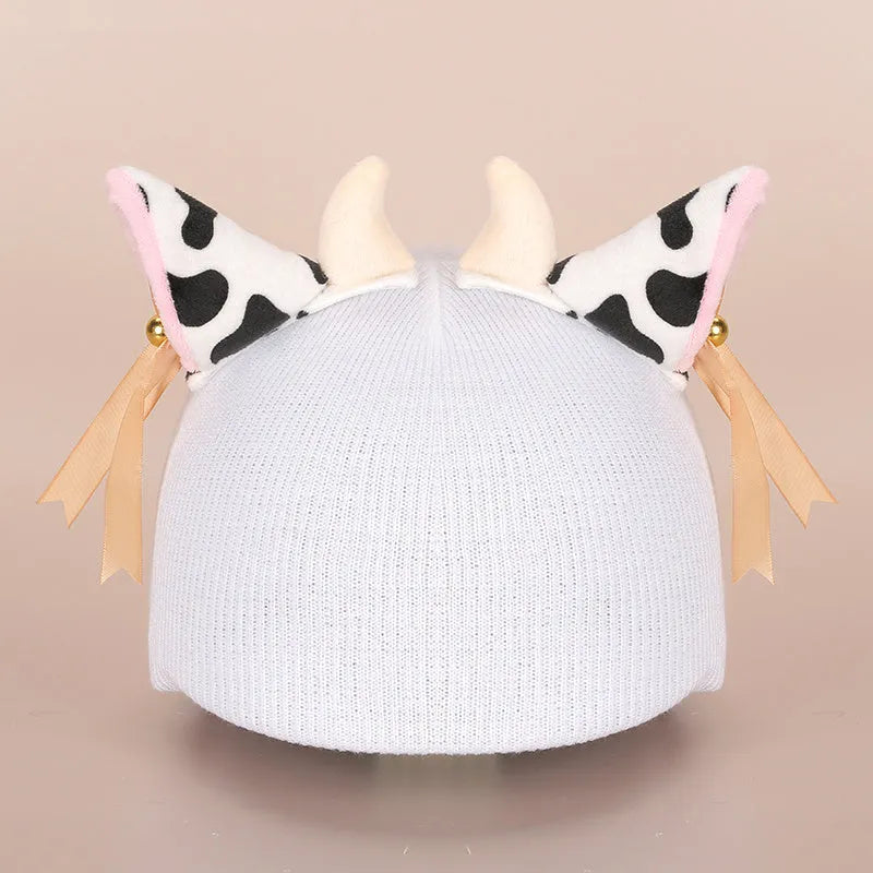 Cartoon character plush fabric helmet ear decoration cover for medium-sized helmets.